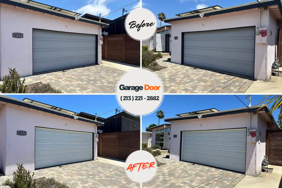 Before and after: garage door repair Colonial Heights, TN